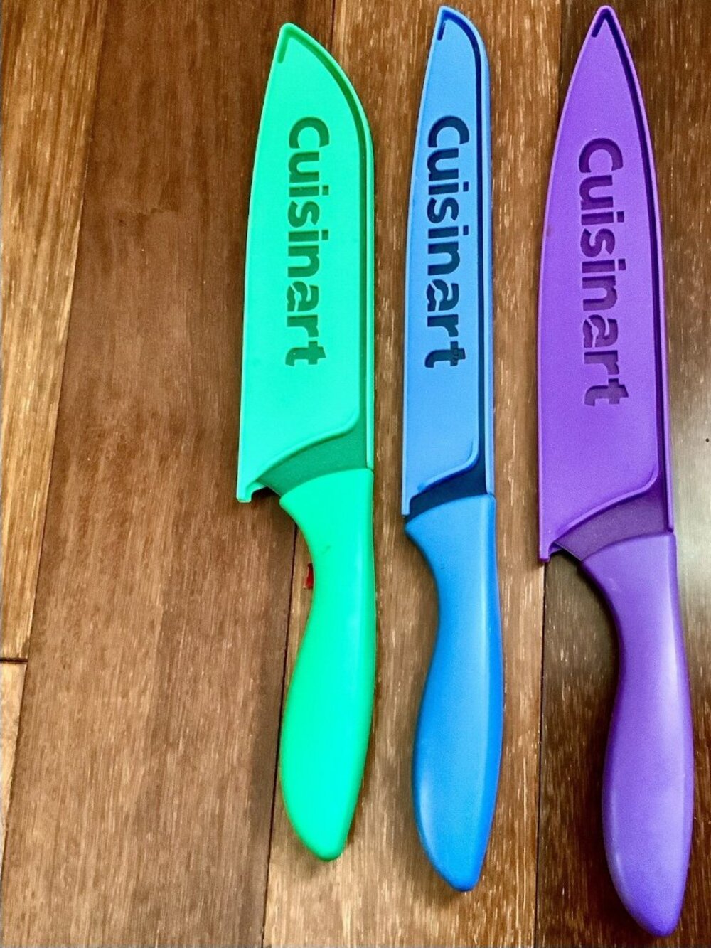 Cuisinart 6pc Advantage Color Knife Set w/ Guards Sleeve- Chef, Santoku, Utility